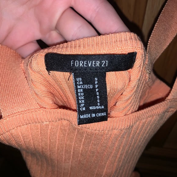 Orange Ribbed Tank Top - Picture 2 of 3